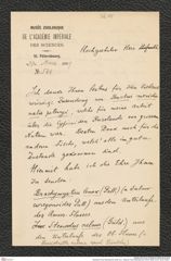 Nachlass Franz Steindachner, Brief von L. Berg an Franz Steindachner (30.03.1909), Inv.Nr. 36.05, Seite 1